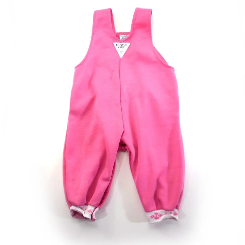 Vintage Oshkosh B'Gosh Overalls 6-9 Mo Vestbak USA Pink